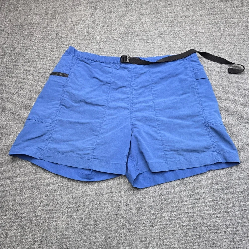 The North Face Vintage Blue Belted Nylon Cargo Shorts Mens Large Gorpcore Hiking